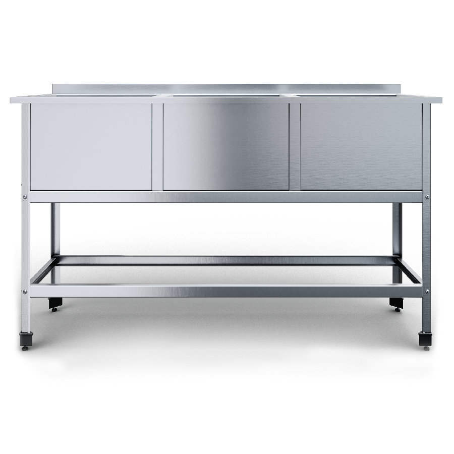 Ванна моечная сварная 3 емкости 1310х480х850